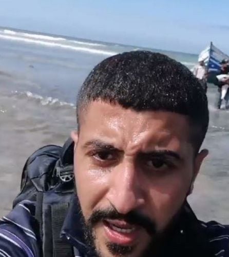 Momento del desembarco en la playa de Famara, en Lanzarote.