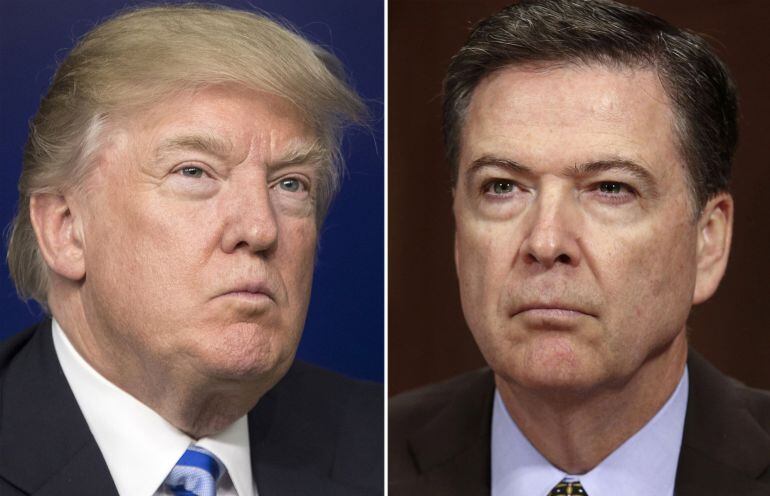 El presidente estadounidense Donald Trump y el exdirector del FBI James Comey. 