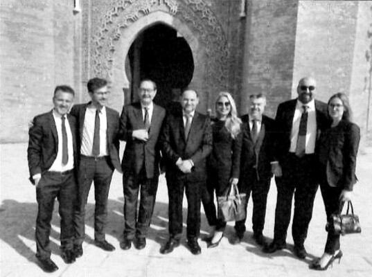 Viaje oficial del entonces ministro José Luis Ábalos a Marruecos, en enero de 2019. En el grupo, Santos Cerdán, que entonces era secretario de coordinación territorial del PSOE