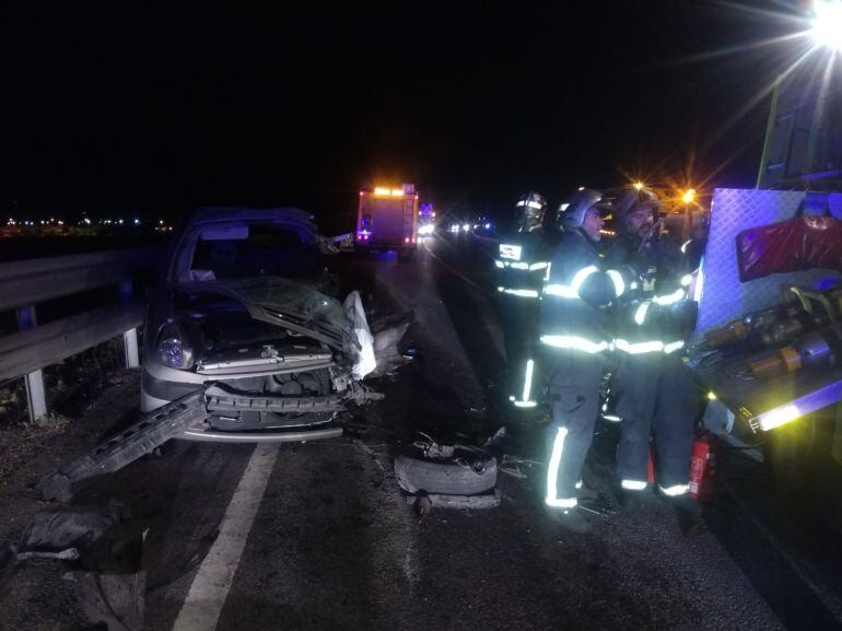 Imagen de un accidente de tráfico en el término municipal de Jerez