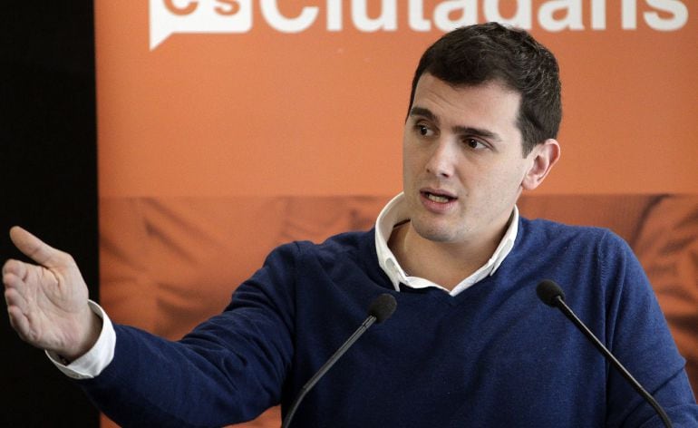 El líder de Ciudadanos, Albert Rivera, durante su intervención ante el Consejo General de su partido 