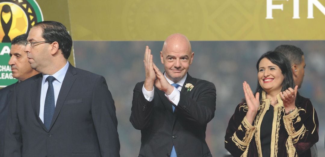 Infantino, durante un acto oficial en Túnez