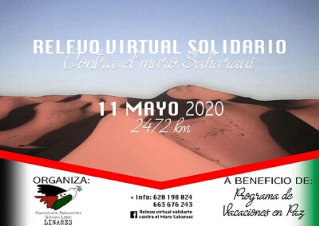 Cartel anunciador del Relevo Virtual Solidario &quot;Contra el Muro Saharaui&quot;