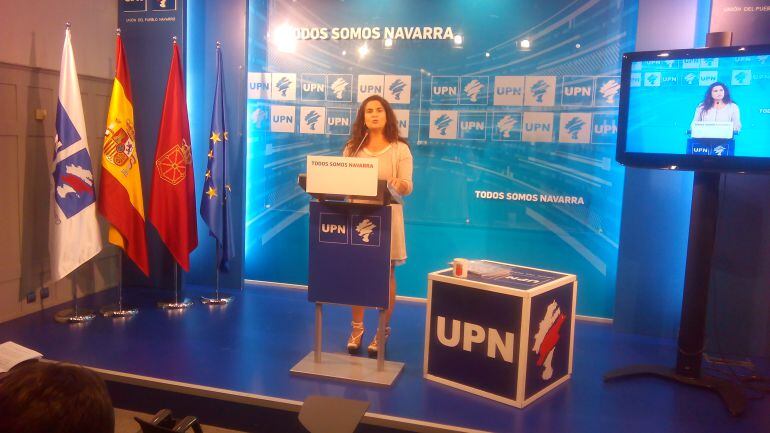 Maribel García Malo, portavoz de UPN en la comisión parlamentaria de derechos sociales.