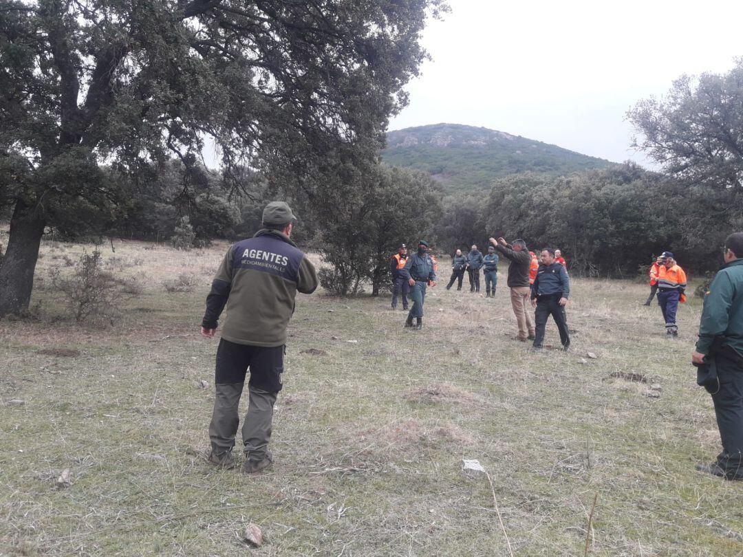 Efectivos de Cruz Roja, Guardia Civil, Protección Civil y Agentes Medioambientales trabajan en la búsqueda