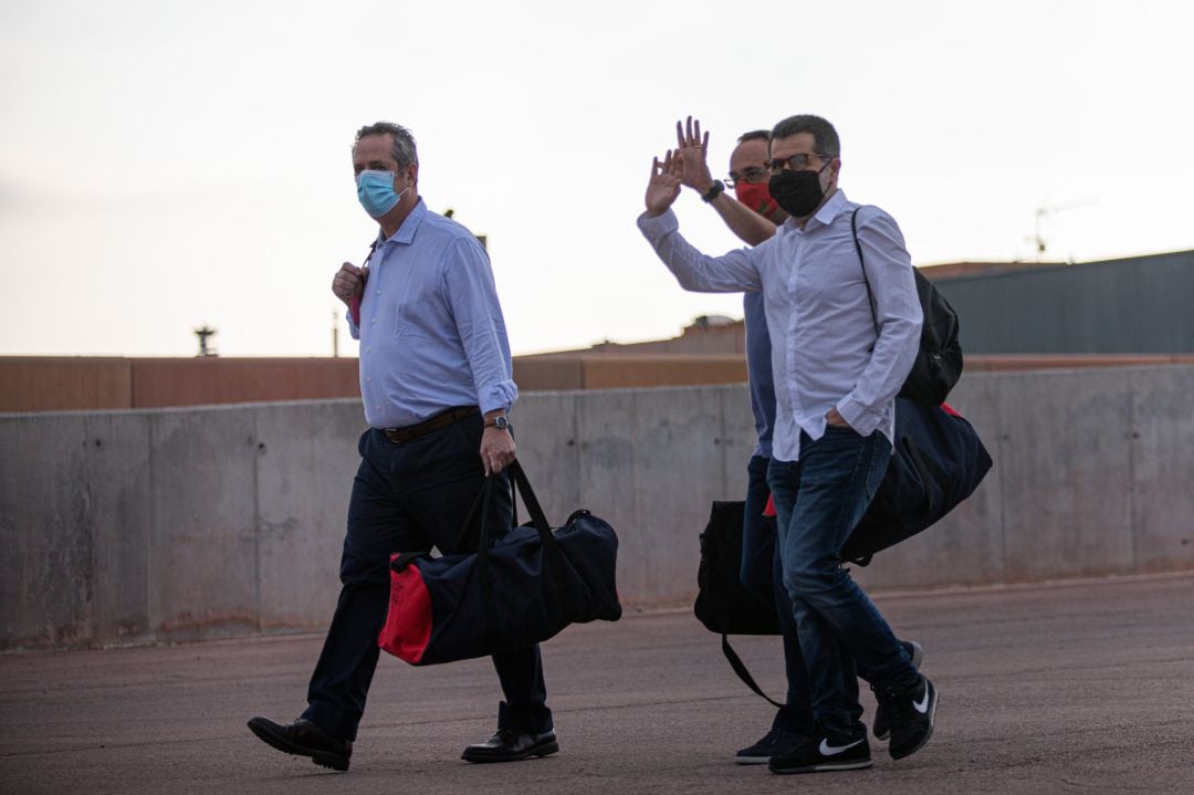 L'exconseller de Interior Joaquim Forn, l'exconseller de Territori Josep Rull i l'expresident de l'ANC Jordi Sànchez