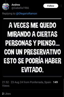 Comentario publicado en red social X