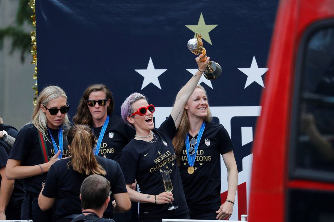 Rapinoe, durante la celebración en Nueva York. 