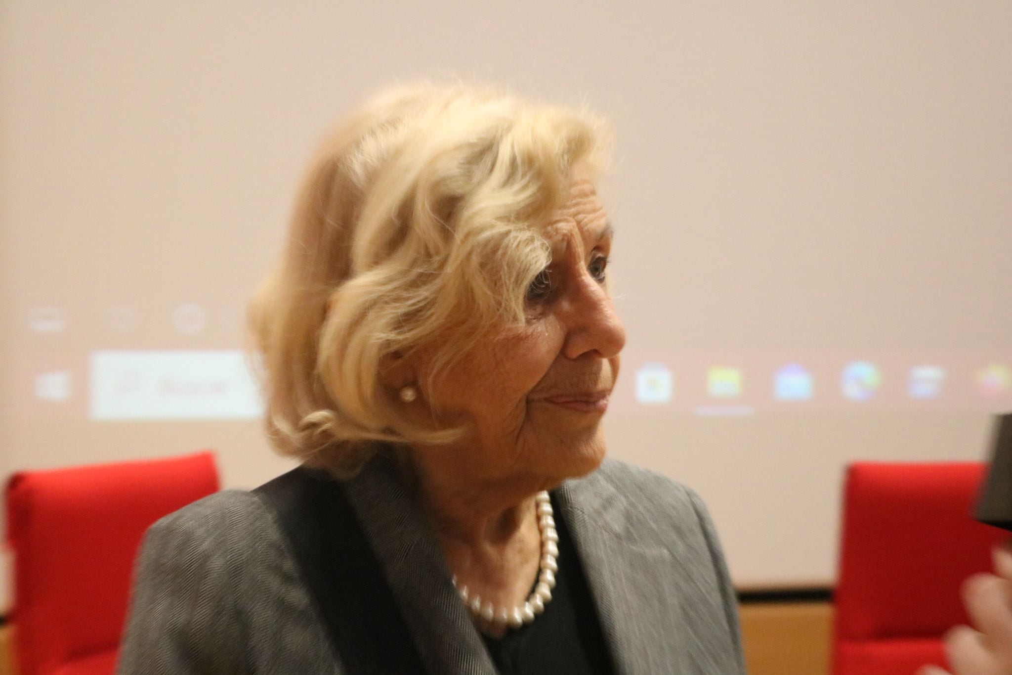 Carmena durante el encuentro celebrado este martes en la UMA