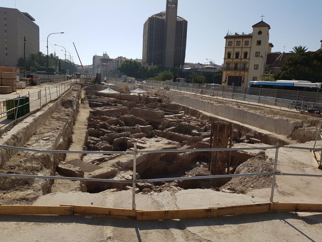 Parte de los restos arqueológicos hallados en las obras de metro del tramo Renfe-Guadalmedina