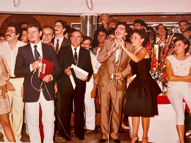 Celebración del primer aniversario de Radio Benidorm en 1983
