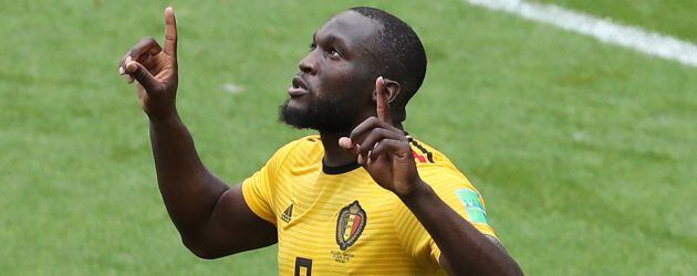 Lukaku celebra después de haber marcado el 3-1 ante Túnez