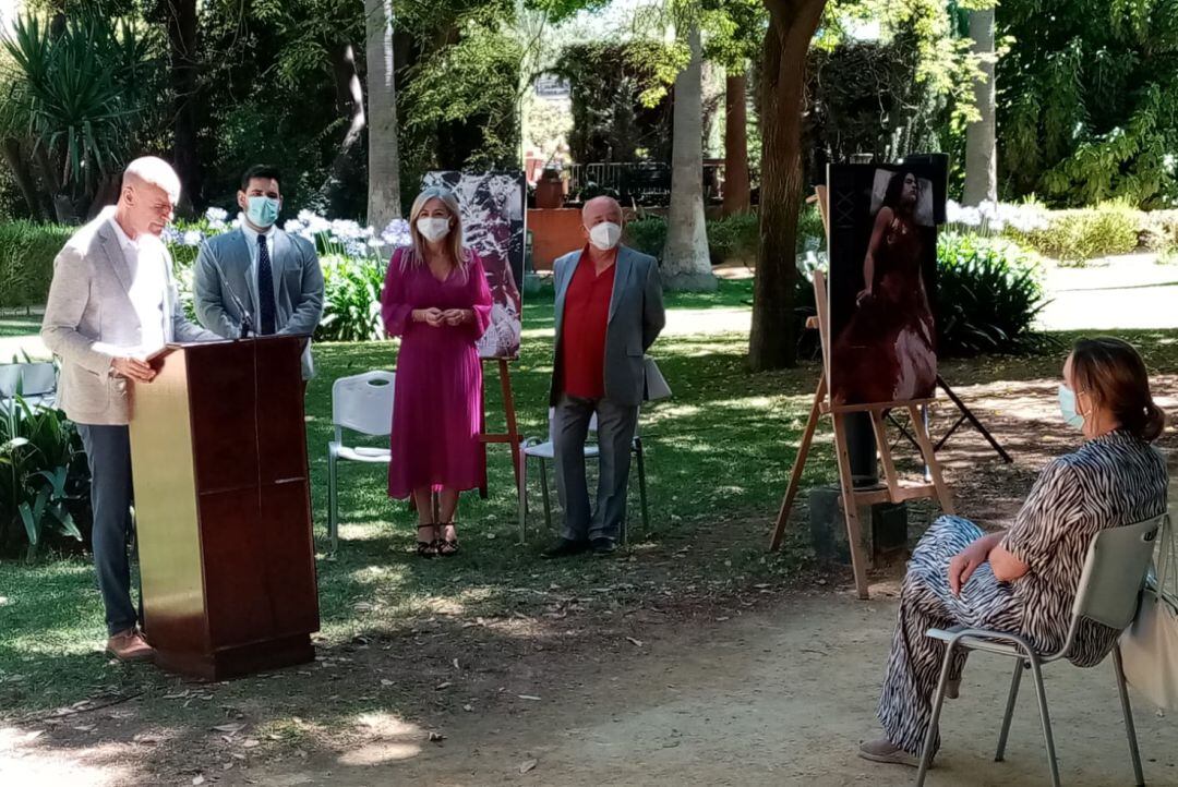 De izquierda a derecha, Antonio Muñoz, Alejandro Moyano, patricia del Pozo y Antonio Zoido durante la presentación de la programación oficial de la XXI Bienal de Flamenco