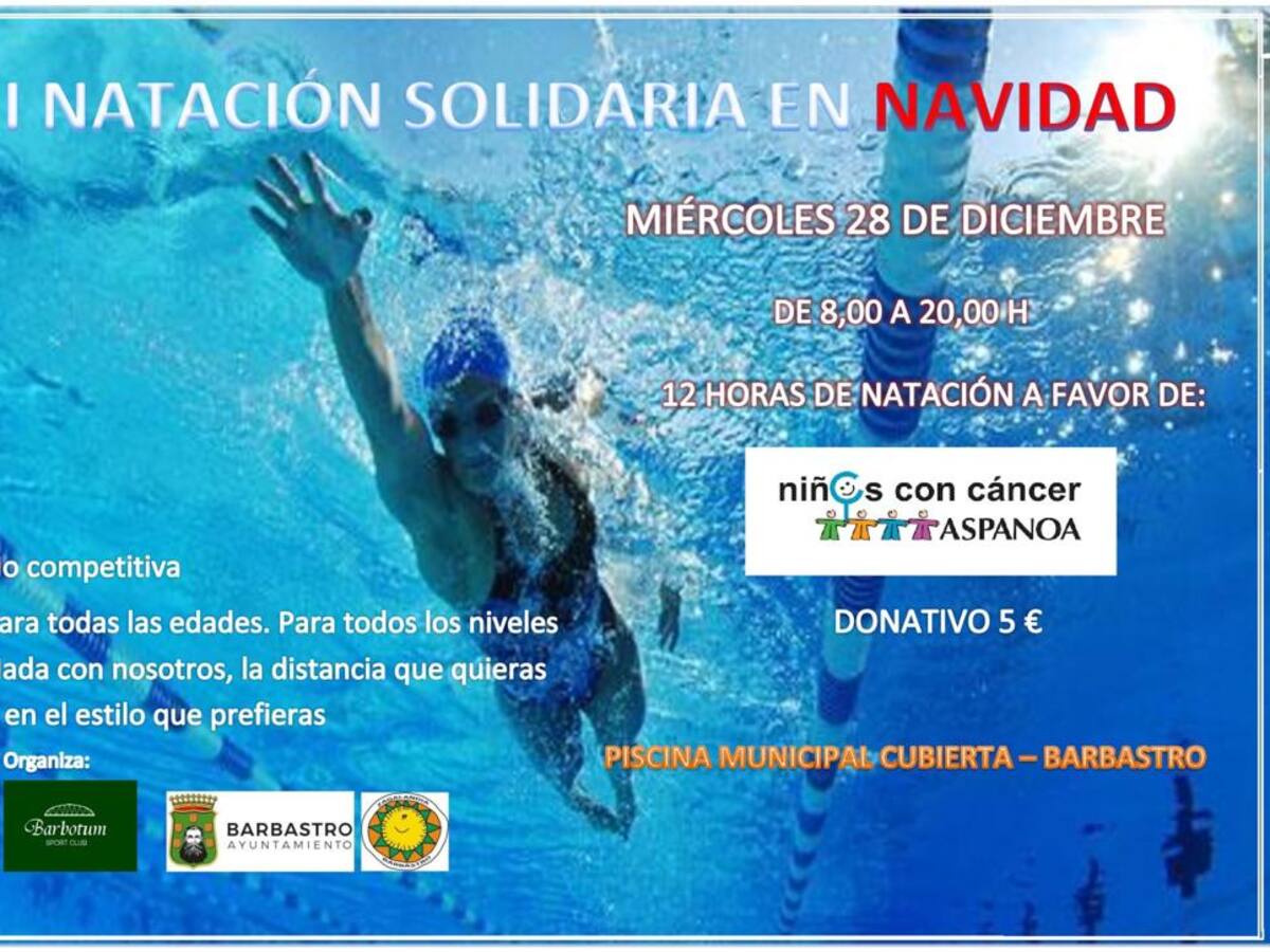 Barbastro se echa a la piscina para recaudar fondos para ASPANOA