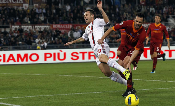 Antonio Cassano durante el partido del pasado sábado