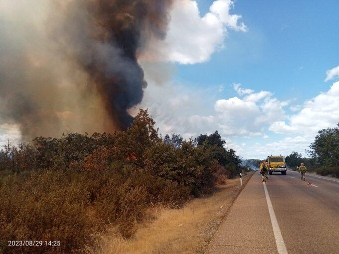 Imagen del incendio de Fonfria