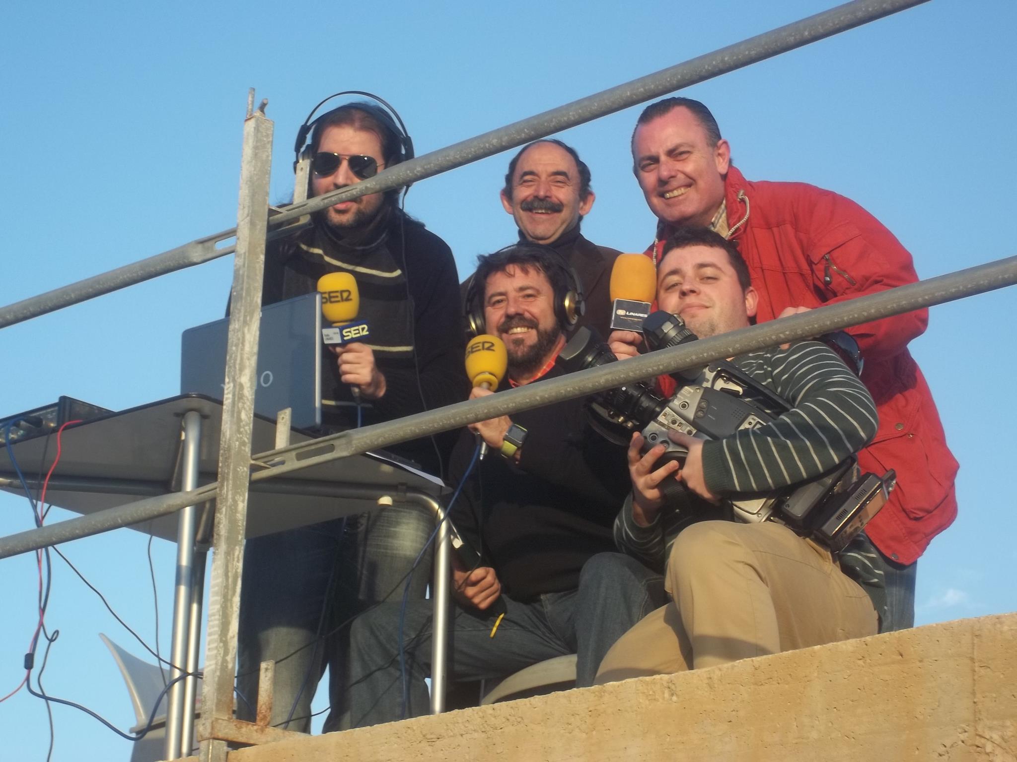 Tomás Ballesteros, Pedro Sáez, Antonio del Arco, Antonio Robles y David Segura, en un partido del Linares.