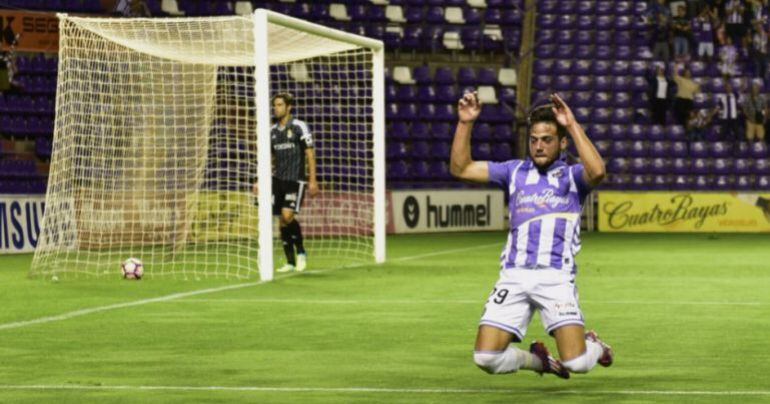 El Valladolid celebra su gol de la primera jornada