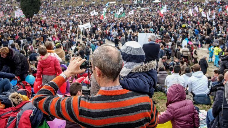 La manifestación en defensa de la familia tradicional de Roma. 