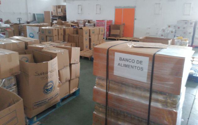 Interior del almacén del Banco de Alimentos de Toledo