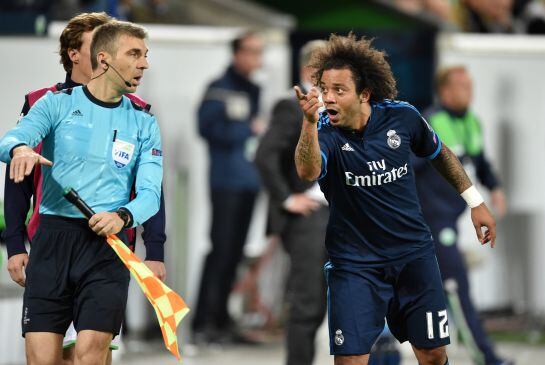 Marcelo, durante el partido de Champions