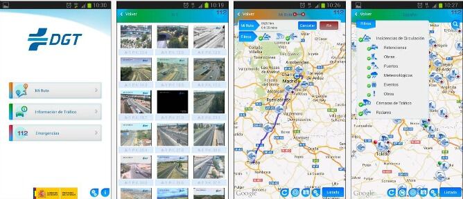 Capturas de la aplicación de la DGT