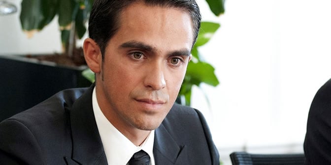 Alberto Contador, durante el juicio en el cual tratará de demostrar que un solomillo contaminado con clembuterol fue la causa de su positivo en el Tour de Francia 2010, en la sede del TAS