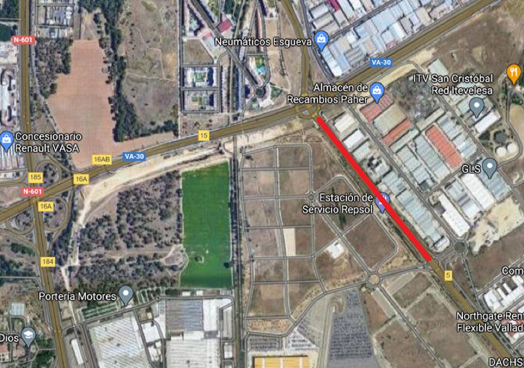 Tramo afectado por las obras desde el lunes 29 de marzo