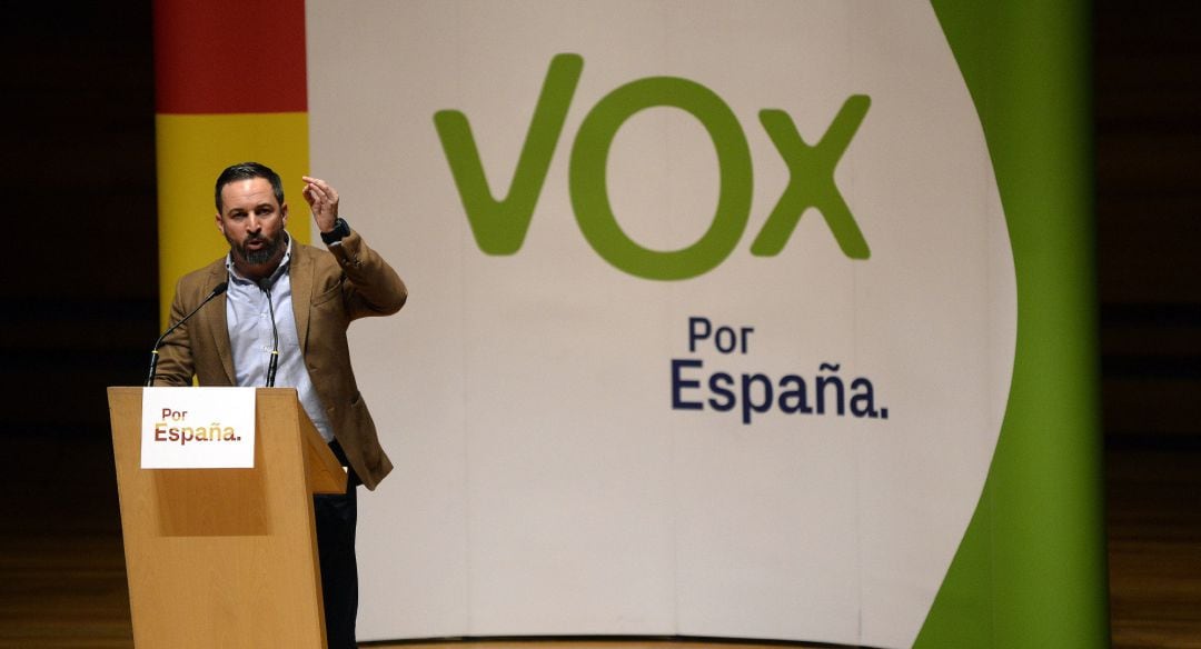 Santiago Abascal participa en una acto con simpatizantes el 15 de abril