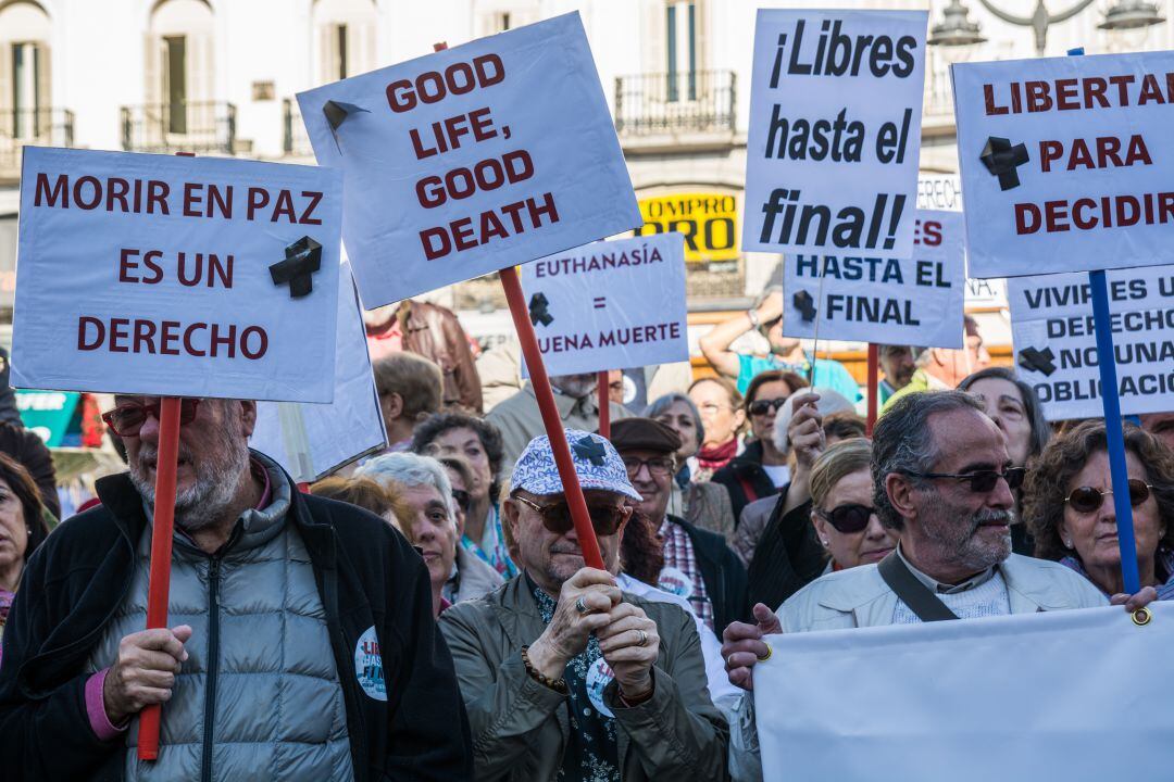 Protesta en favor de la ley de eutanasia en una imagen de archivo