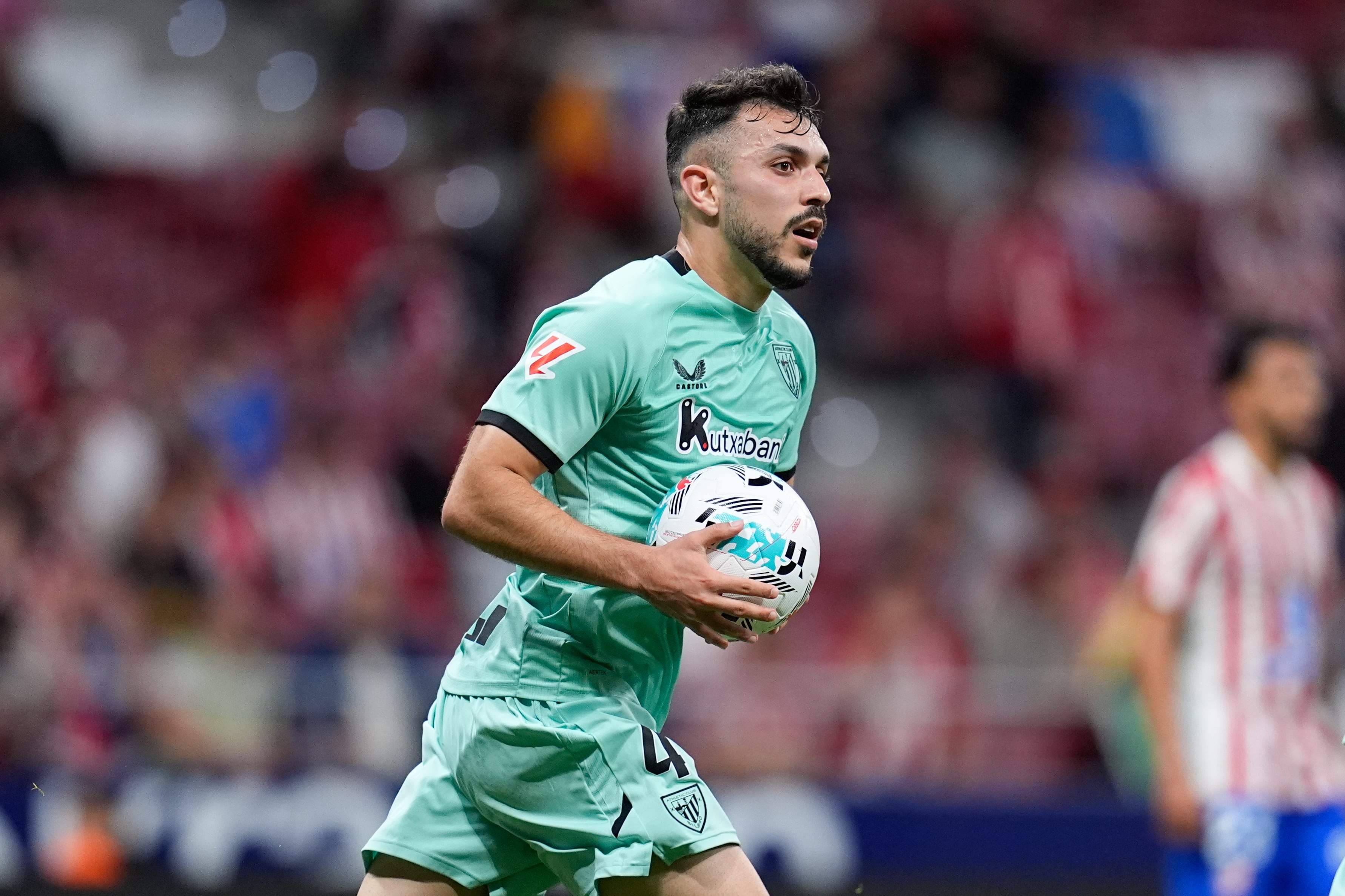Aitor Paredes celebra el gol anotado en el Metropolitano este sábado frente al Atlético de Madrid