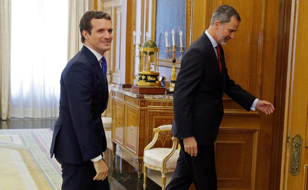 El rey Felipe VI recibe al presidente del Partido Popular, Pablo Casado
