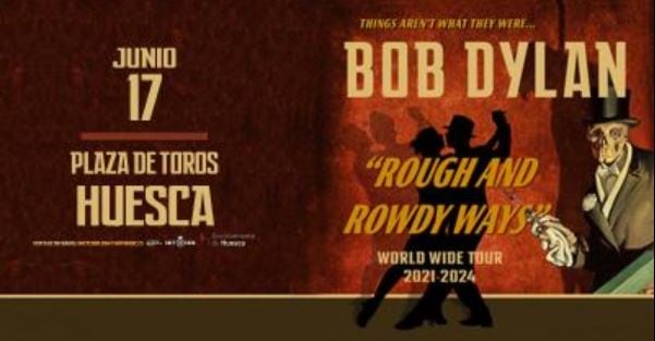 Cartel del concierto de Bob Dylan en Huesca