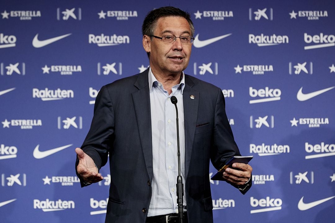 Bartomeu en el acto de presentación de Griezmann