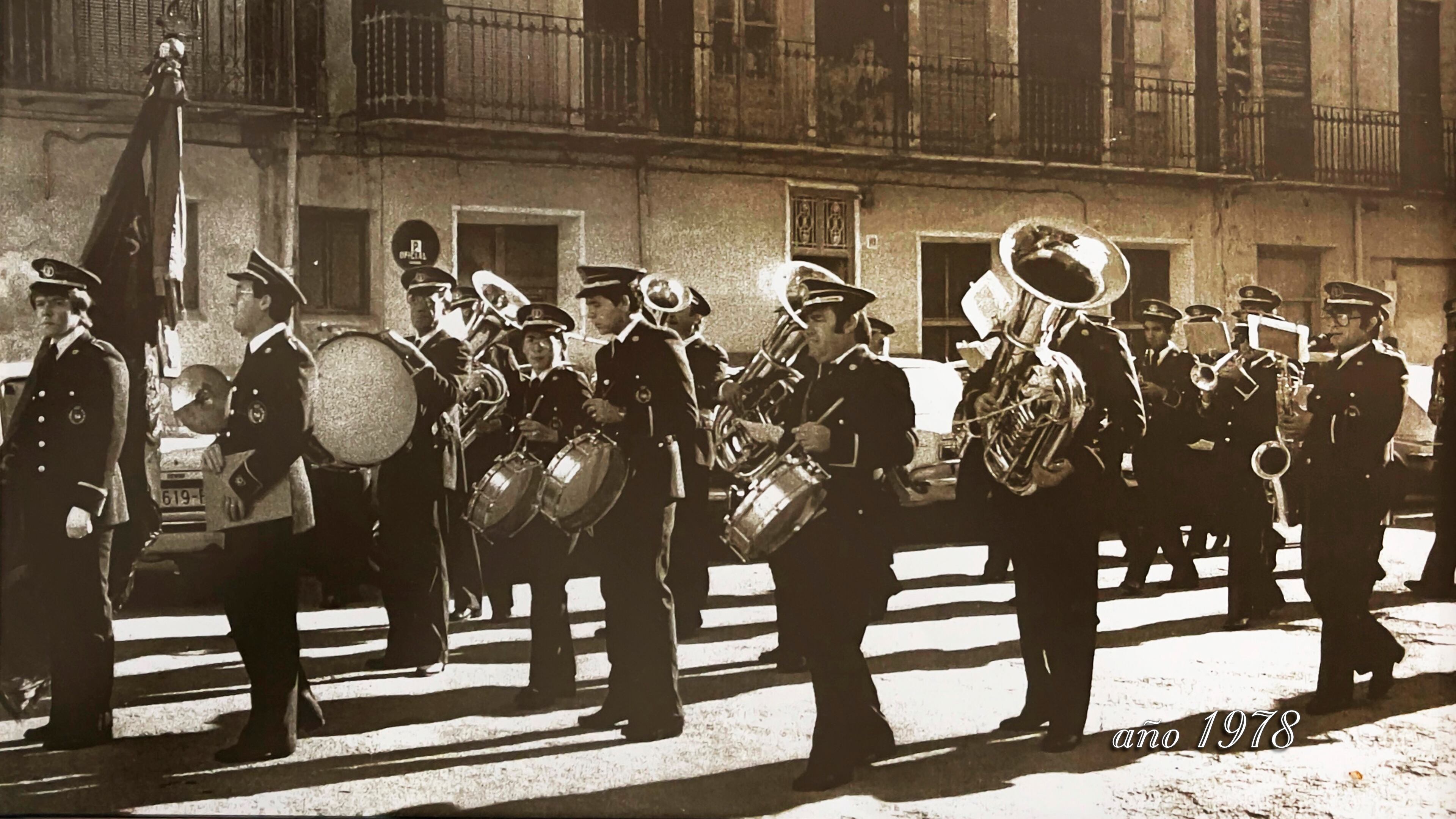 Imagen de la Banda Santa Cecilia de Elda, año 1978