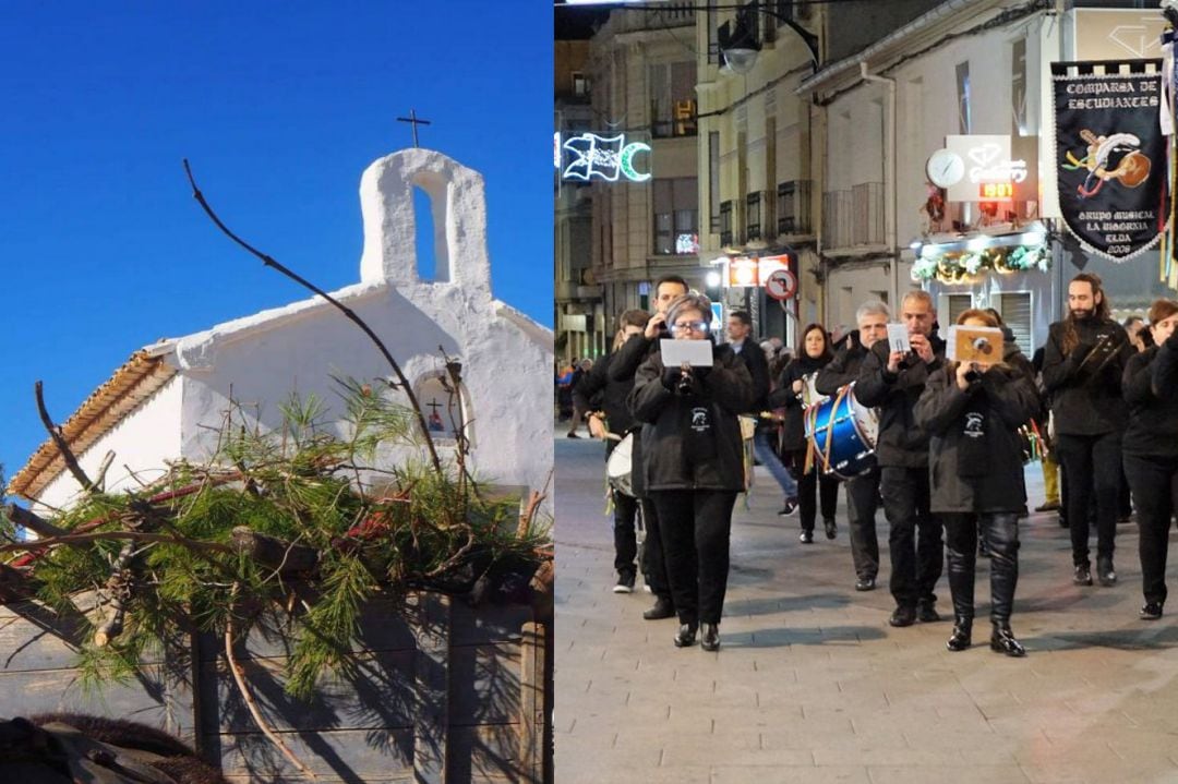 Recogida leña y desfile collas en Elda