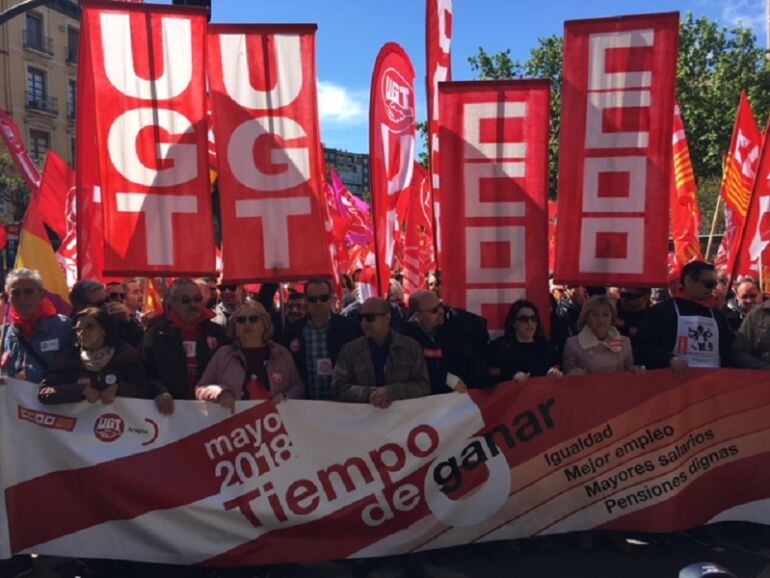 Manifestación del 1 de mayo convocada por UGT y CC.OO