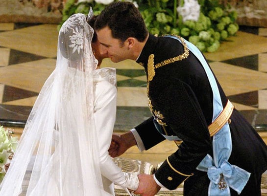 Imagen de don Felipe y doña Letizia el día de su boda, el 22 de mayo de 2004.