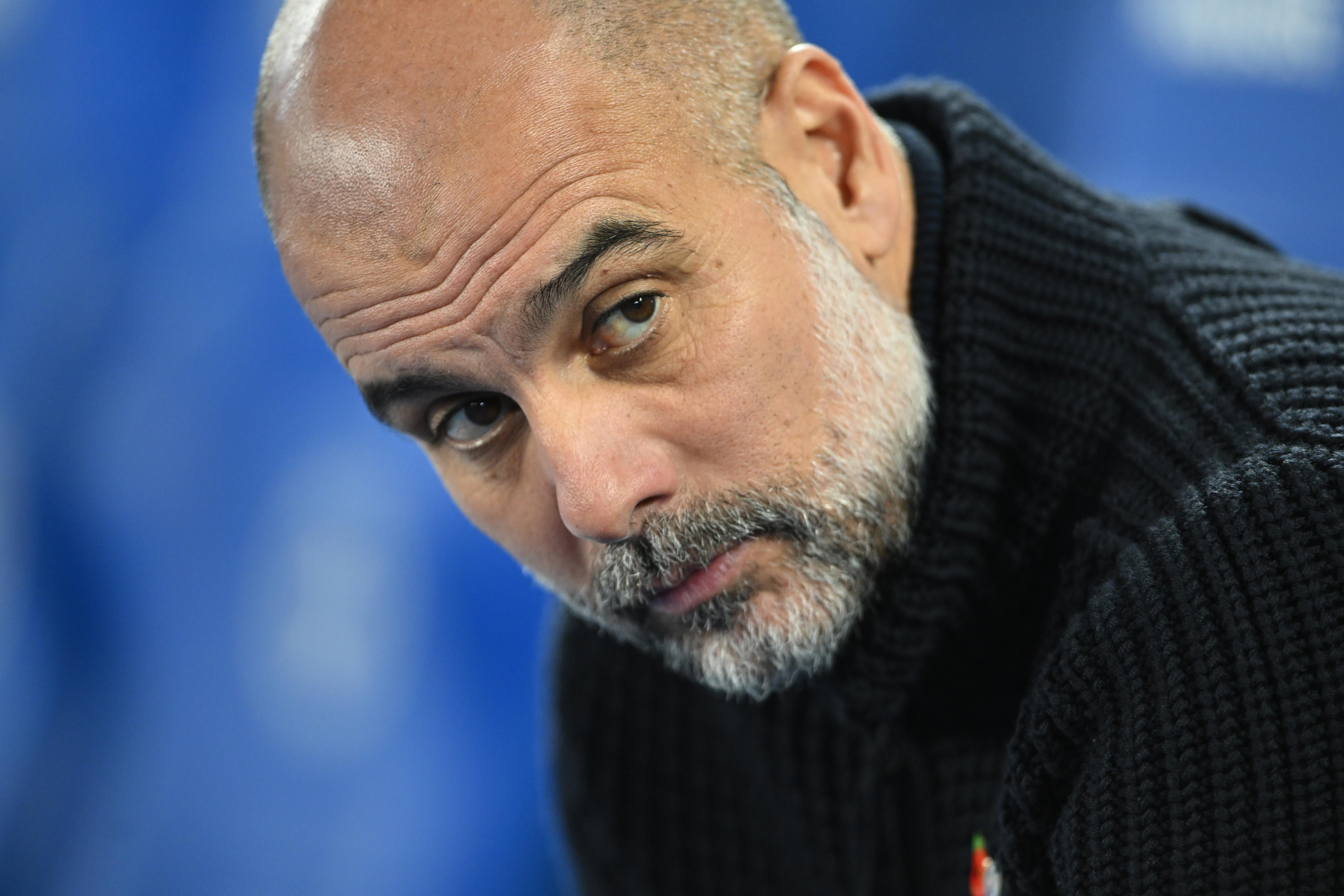 Pep Guardiola, durante un partido del Manchester City