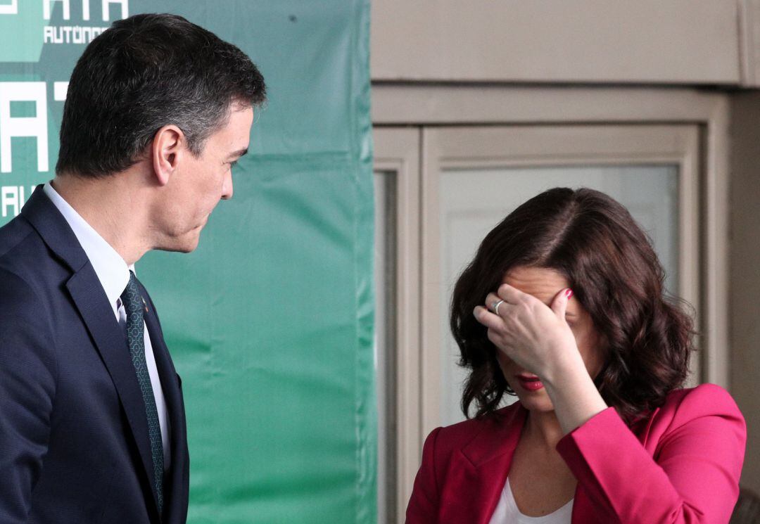El presidente del Gobierno, Pedro Sánchez, y la presidenta de la Comunidad de Madrid, Isabel Díaz Ayuso.