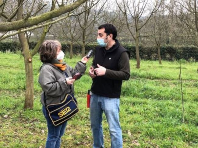 El alcalde de Llanera durante la entrevista.
