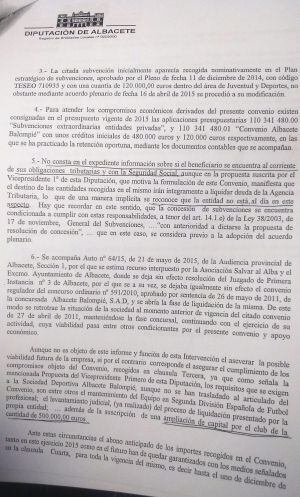 Informe del interventor el pasado mes de junio