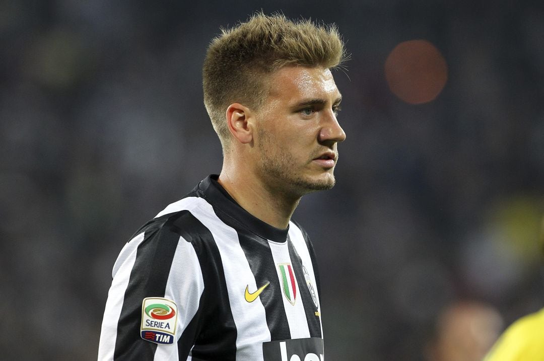 Nicklas Bendtner, en un partido con la Juventus