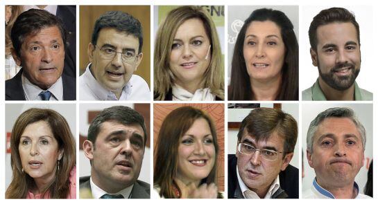 Los 10 integrantes de la gestora del PSOE.