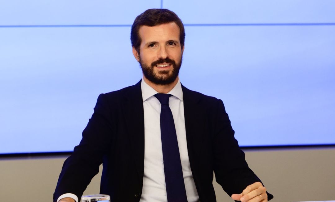 El presidente del Partido Popular, Pablo Casado, preside la reunión de la Junta Directiva Nacional del Partido Popular, a 20 de agosto de 2020. POLITICA 
 Ricardo Rubio - Europa Press
 