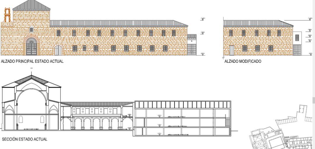 Plano de la futura hospedería en el convento de santo Domingo, Villanueva de los Infantes