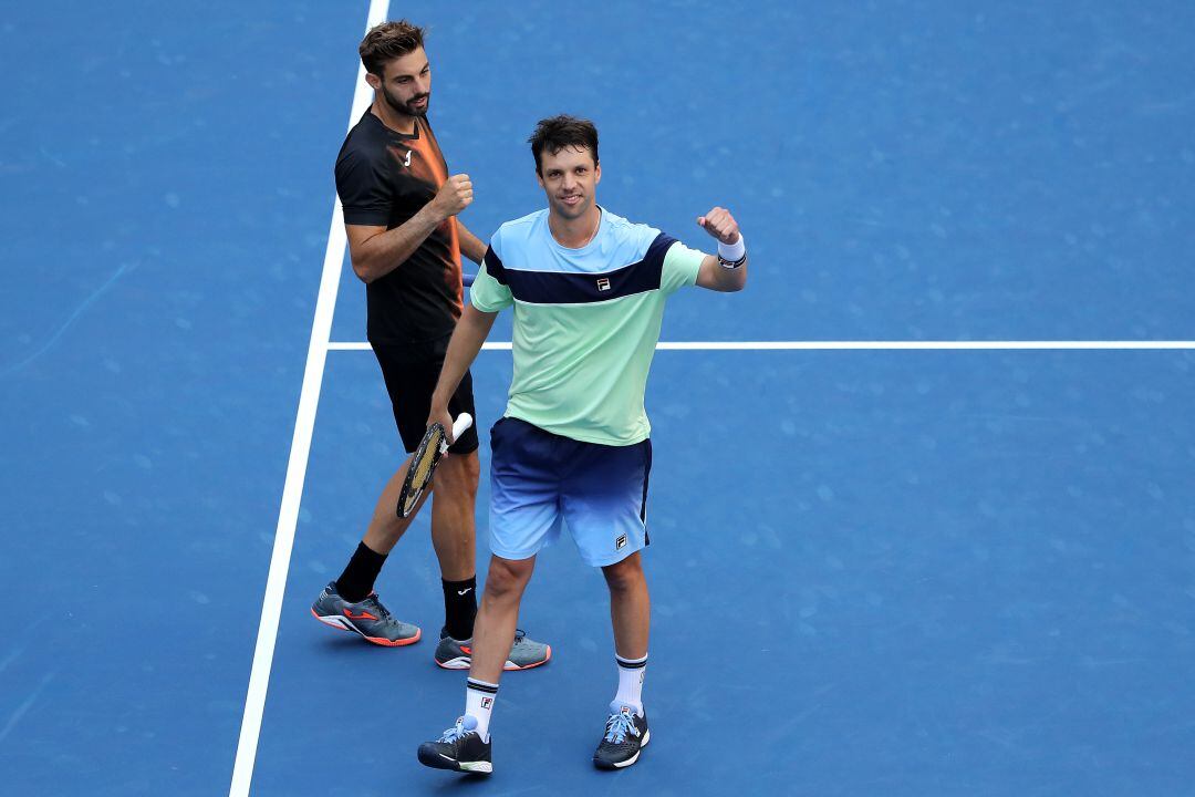 Marcel Granollers y Horacio Zeballos celebran su pase a la final del US Open.