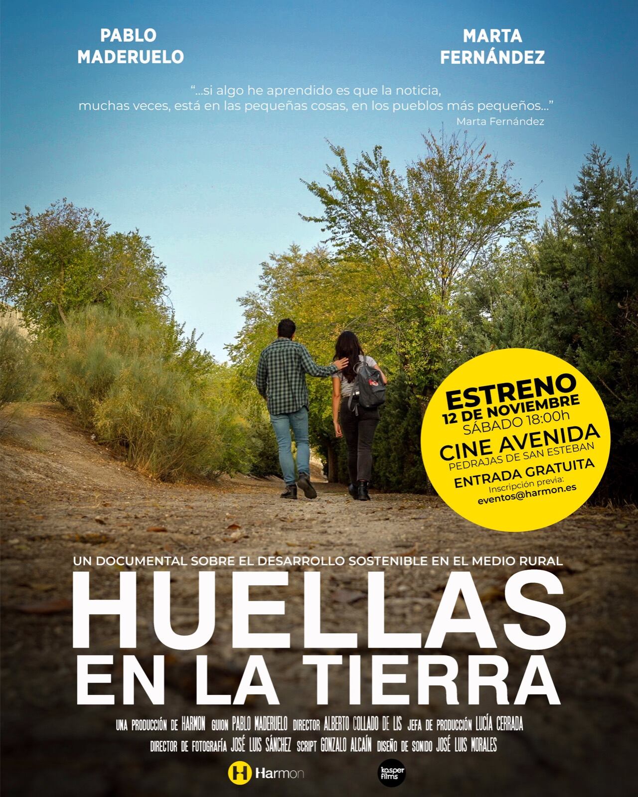 Póster del documental Huellas en la tierra