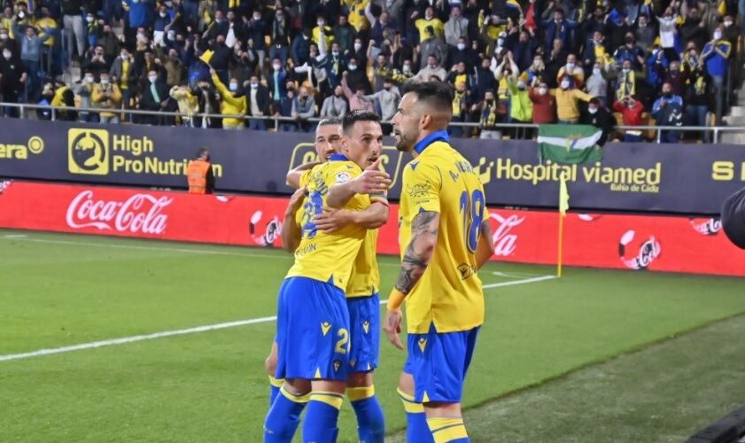 Negredo celebra el gol conseguido frente al Getafe. Foto. Cádiz CF