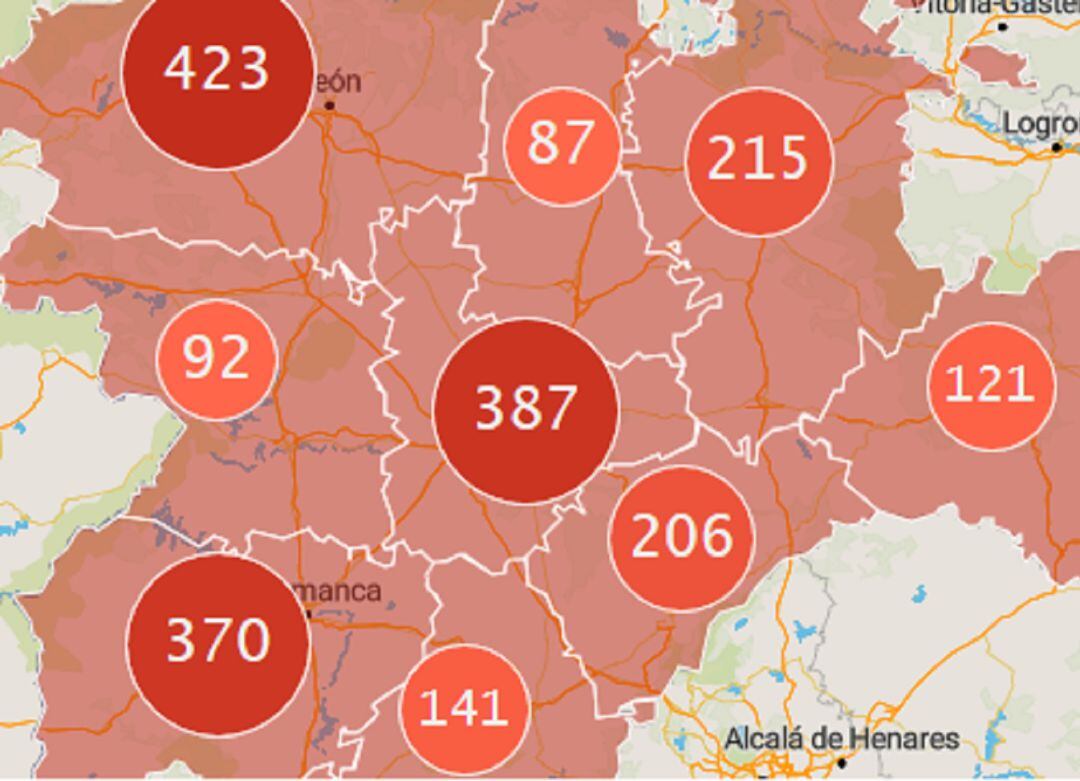 Fallecidos por coronavirus en Castilla y León